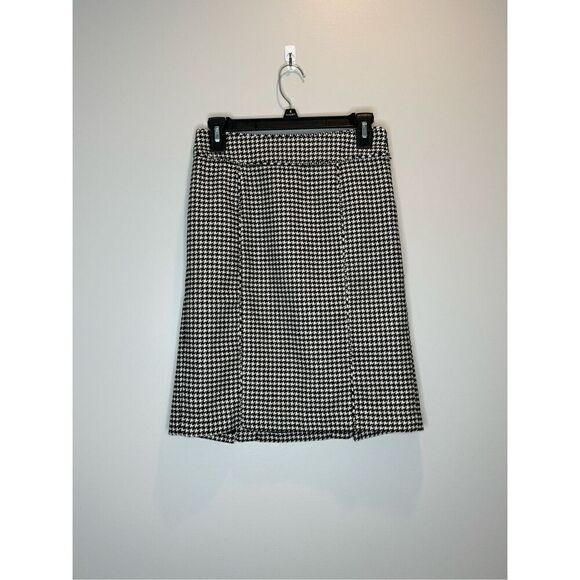 Banana Republic Wool Blend Houndstooth Pencil Skirt Size 0 Petite - Picture 1 of 8